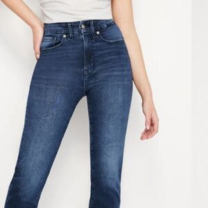 Good American Good Legs Straight Dark Blue Denim Jeans Size 24-26 Inseam 27.5